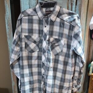 Men's Blue Plaid Shirt